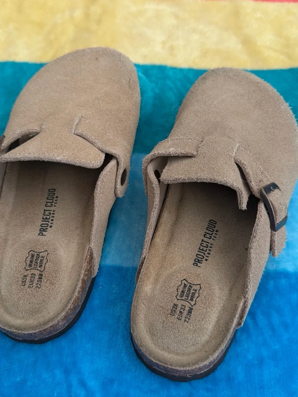 Project cloud Kids Brown Suede Slip-Ons with Black Soles